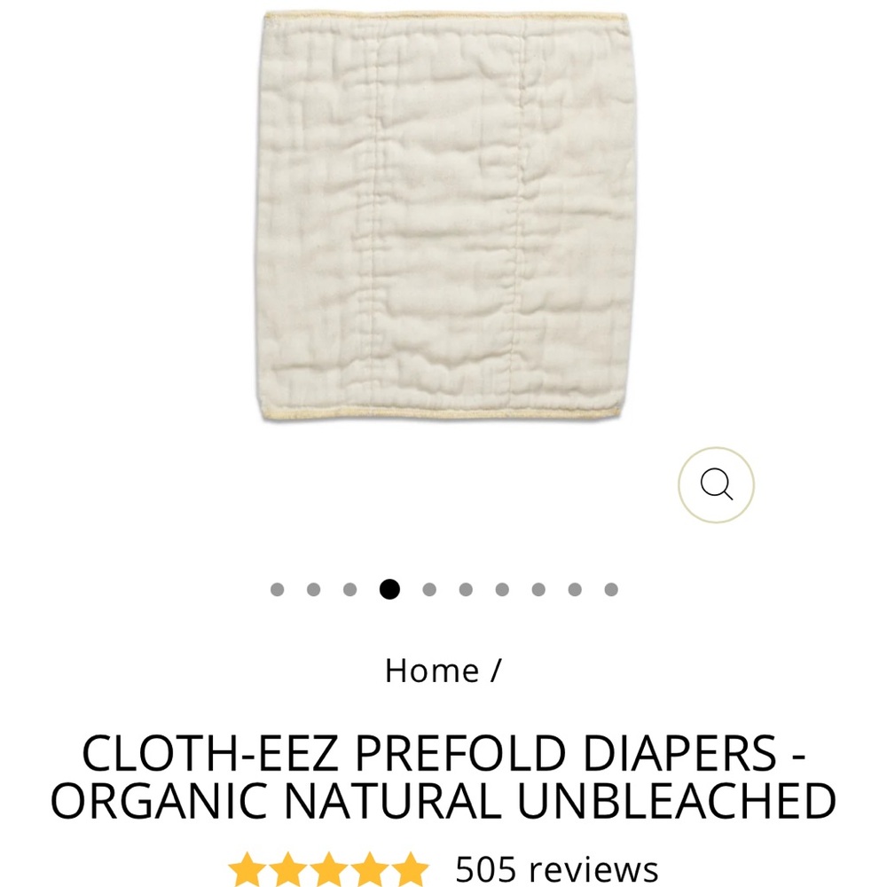 Cloth-eez Organic Unbleached Prefold Diapers (12)
